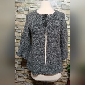 AB Studio Gray Women's Cardigan Cape Sweater Large Cottagecore